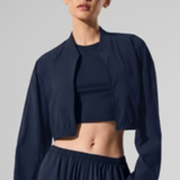 Alo Yoga Other - Alo Yoga Cropped Breezy Full-Zip Cover Up in Blue